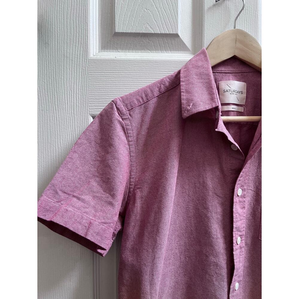 Saturdays Surf NYC Men’s Cotton Short Sleeve Button Down Shirt Size Small - Picture 4 of 10